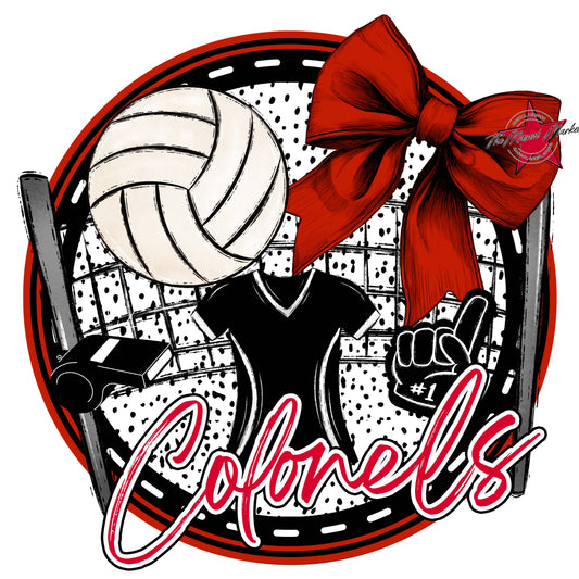 Colonels Circle Volleyball Frame-Red