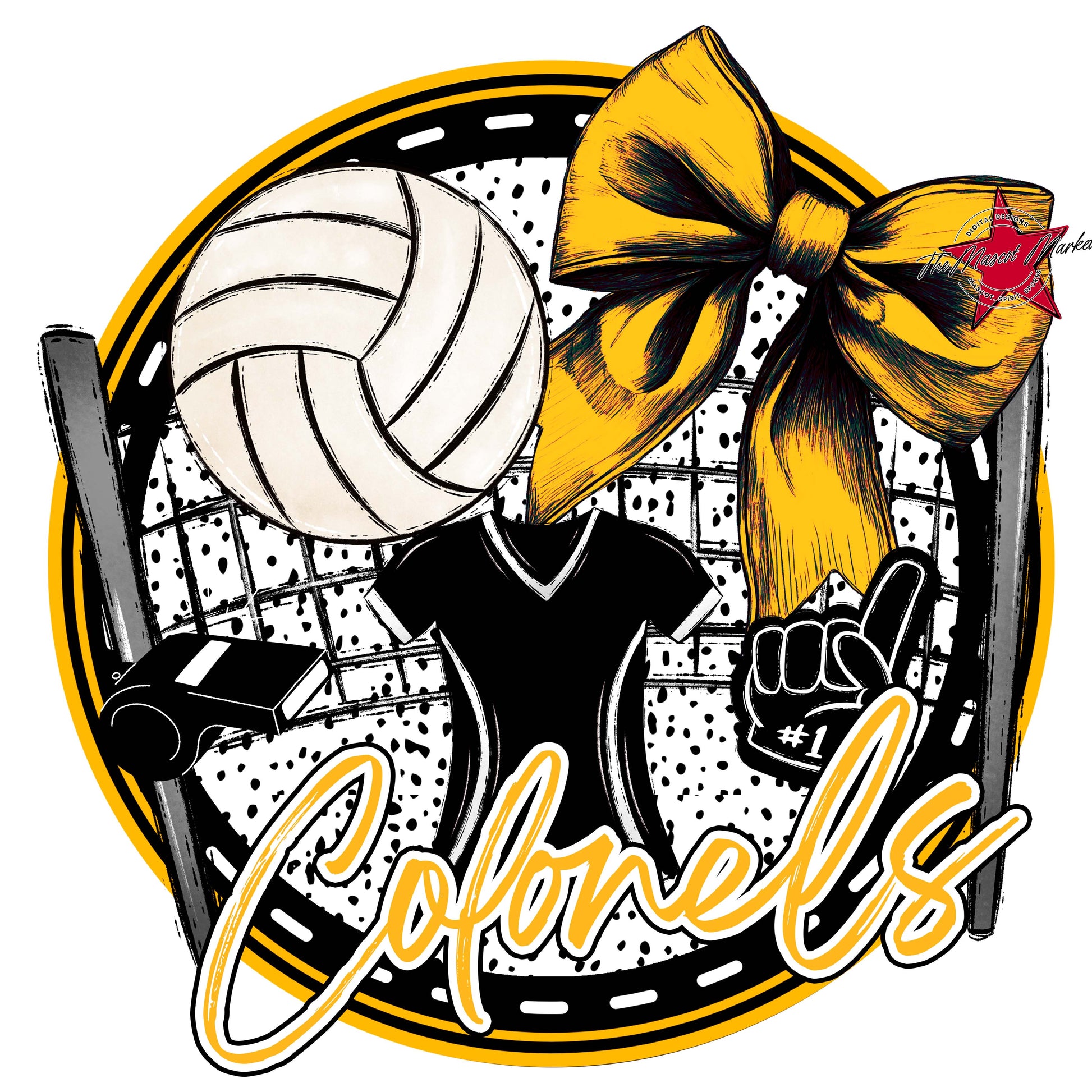 Colonels Circle Volleyball Frame-Yellow