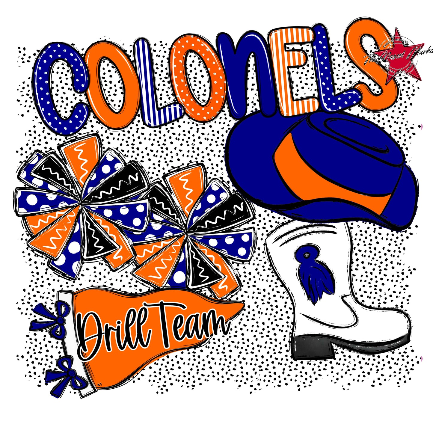 Colonels Drillteam Spirit-Blue & Orange