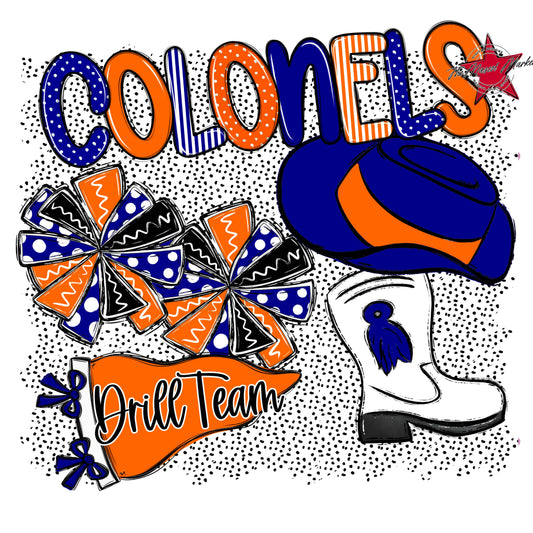Colonels Drillteam Spirit-Blue & Orange