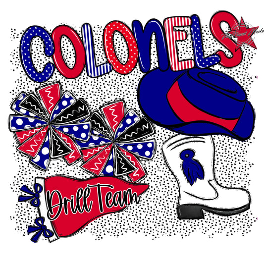 Colonels Drillteam Spirit-Blue & Red