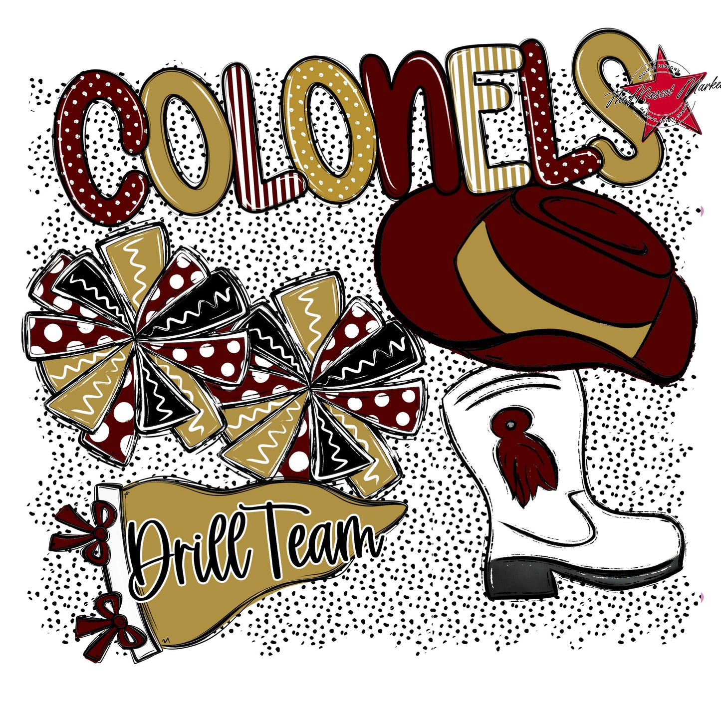Colonels Drillteam Spirit-Maroon & Gold