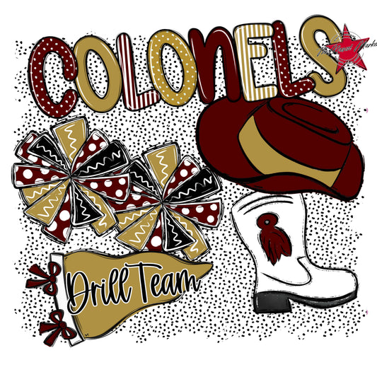 Colonels Drillteam Spirit-Maroon & Gold