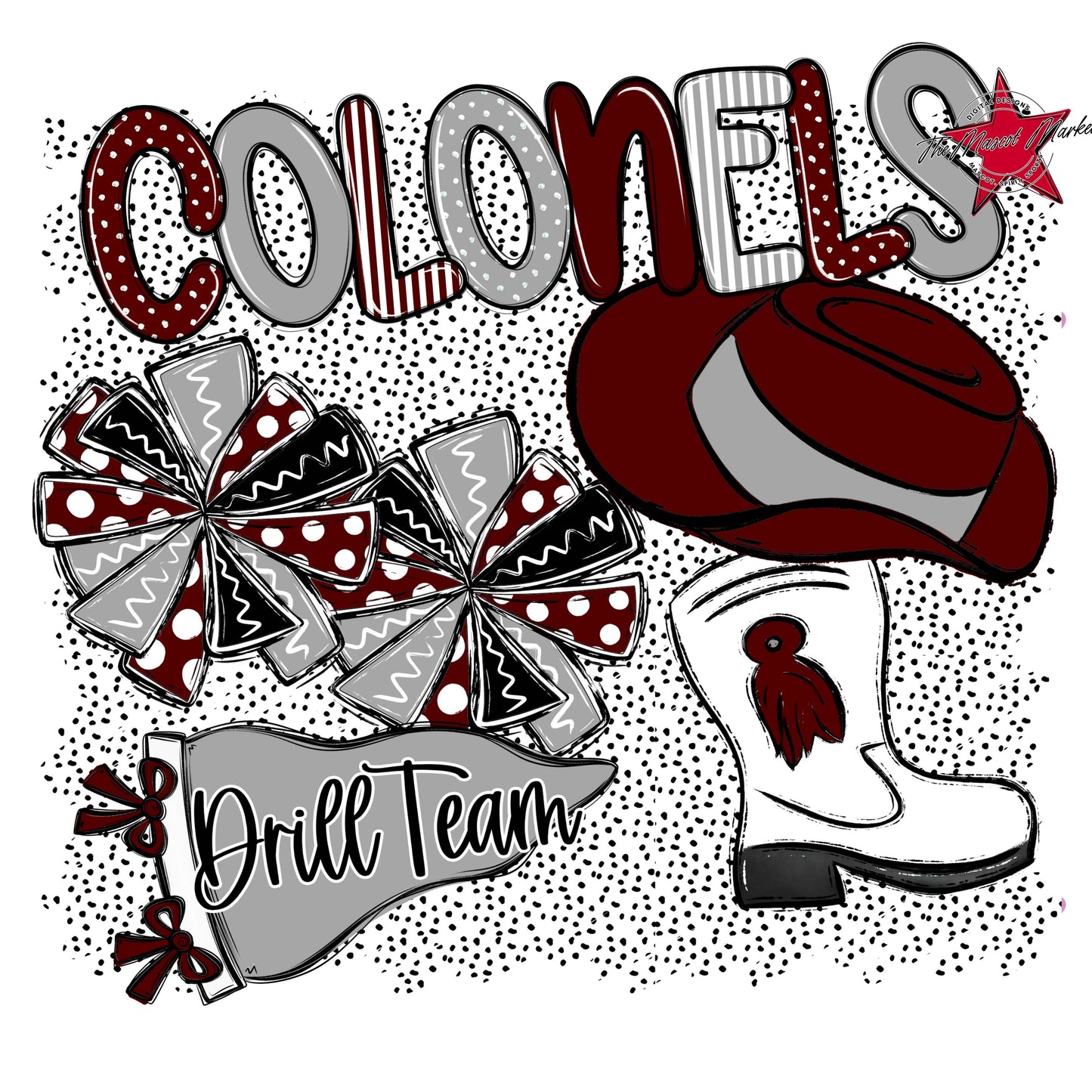 Colonels Drillteam Spirit-Maroon & Grey