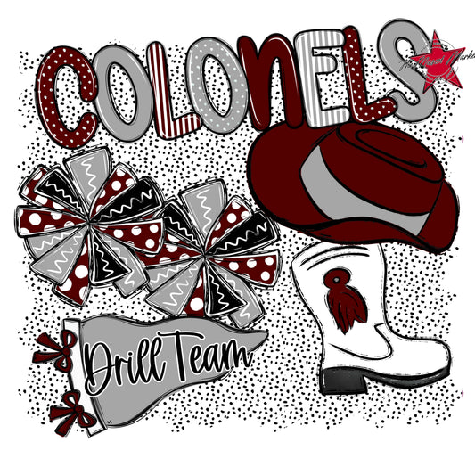 Colonels Drillteam Spirit-Maroon & Grey