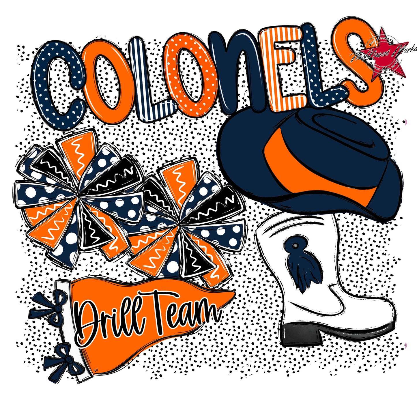Colonels Drillteam Spirit-Navy & Orange