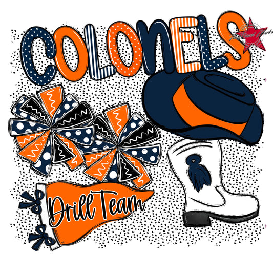 Colonels Drillteam Spirit-Navy & Orange