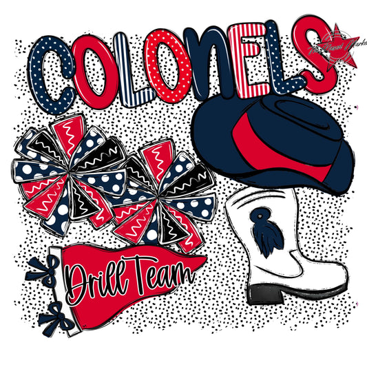 Colonels Drillteam Spirit-Navy & Red