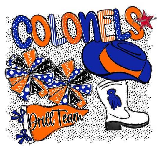 Colonels Drillteam Spirit-Royal Blue & Orange