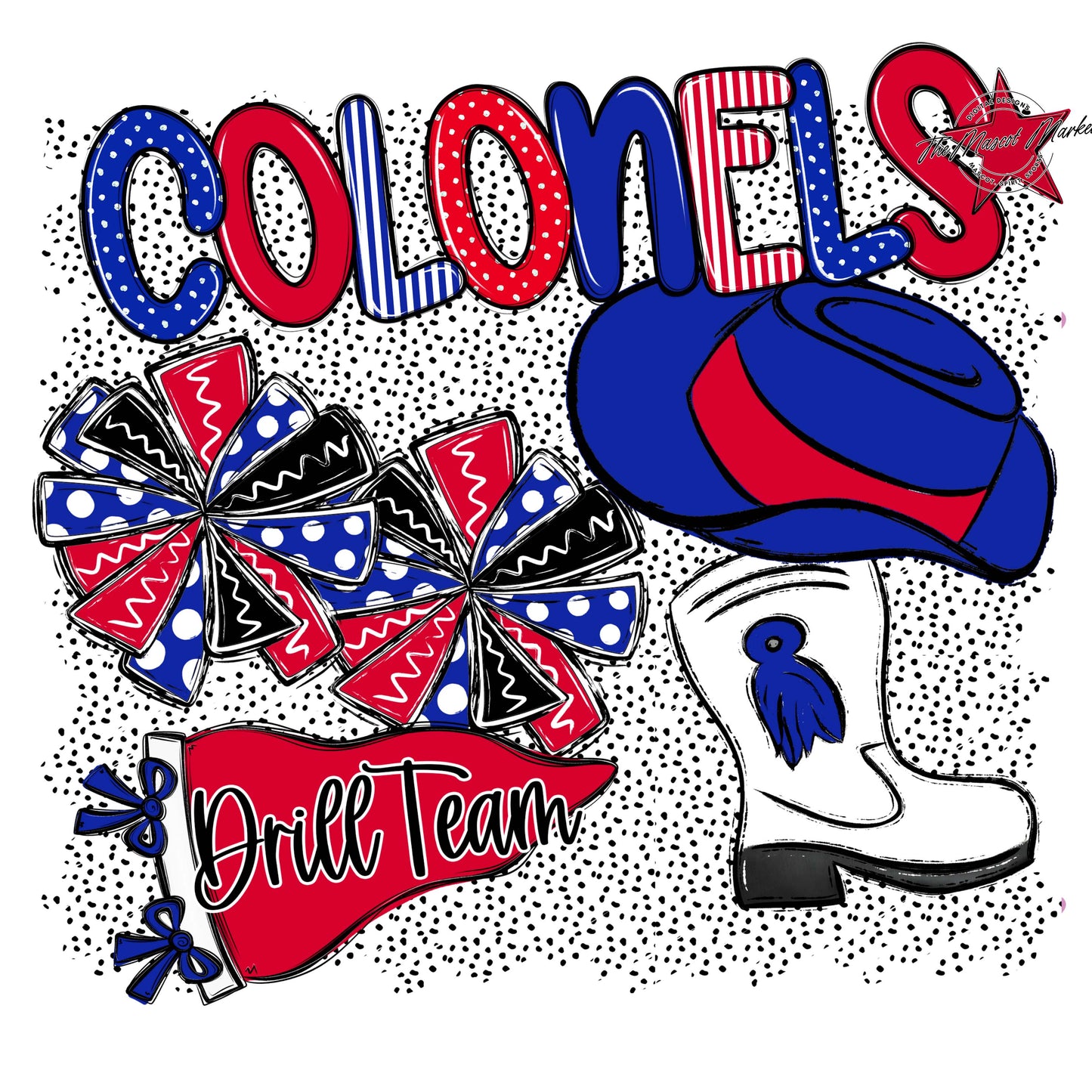 Colonels Drillteam Spirit-Royal Blue & Red