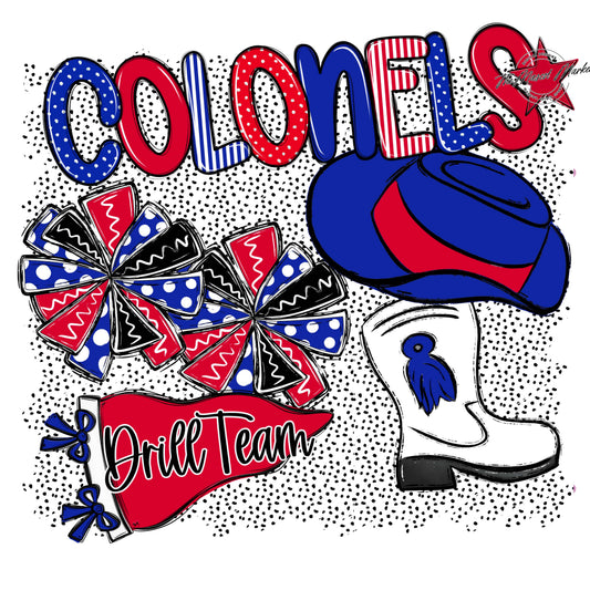 Colonels Drillteam Spirit-Royal Blue & Red