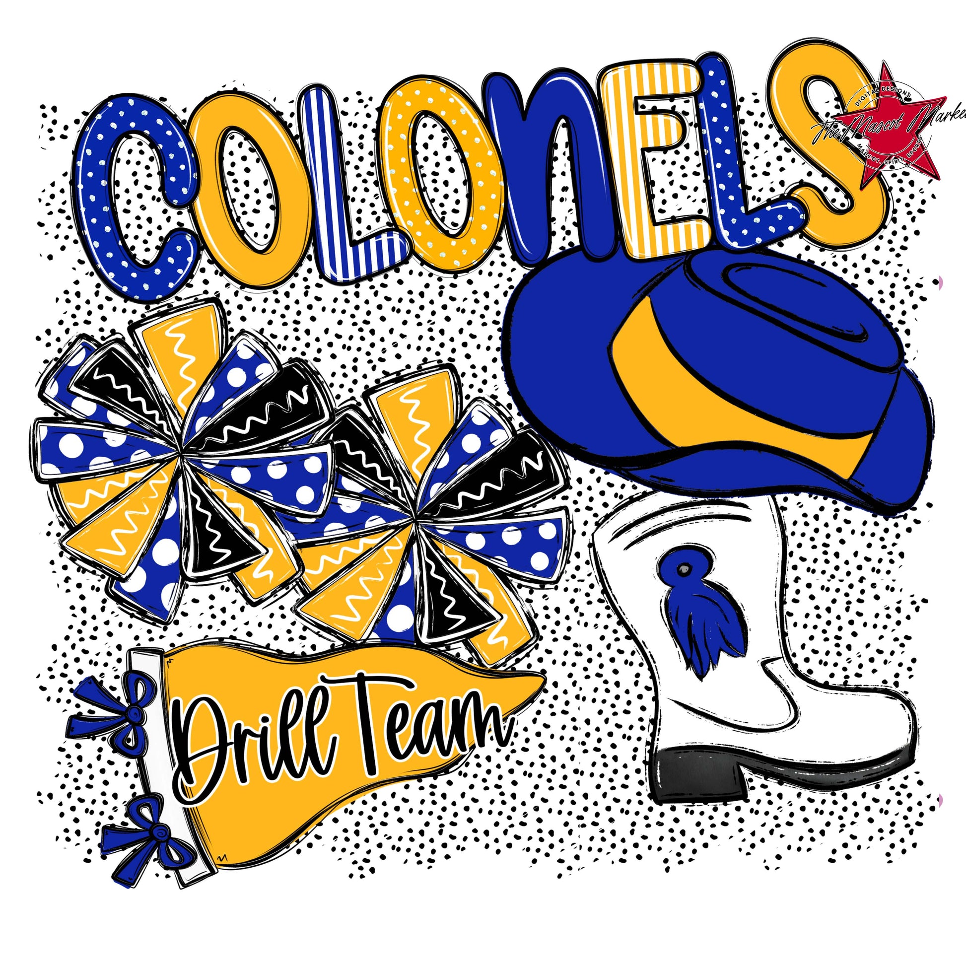 Colonels Drillteam Spirit-Royal Blue & Yellow