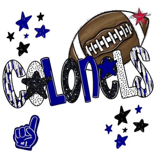 Colonels Football Scrape-Blue