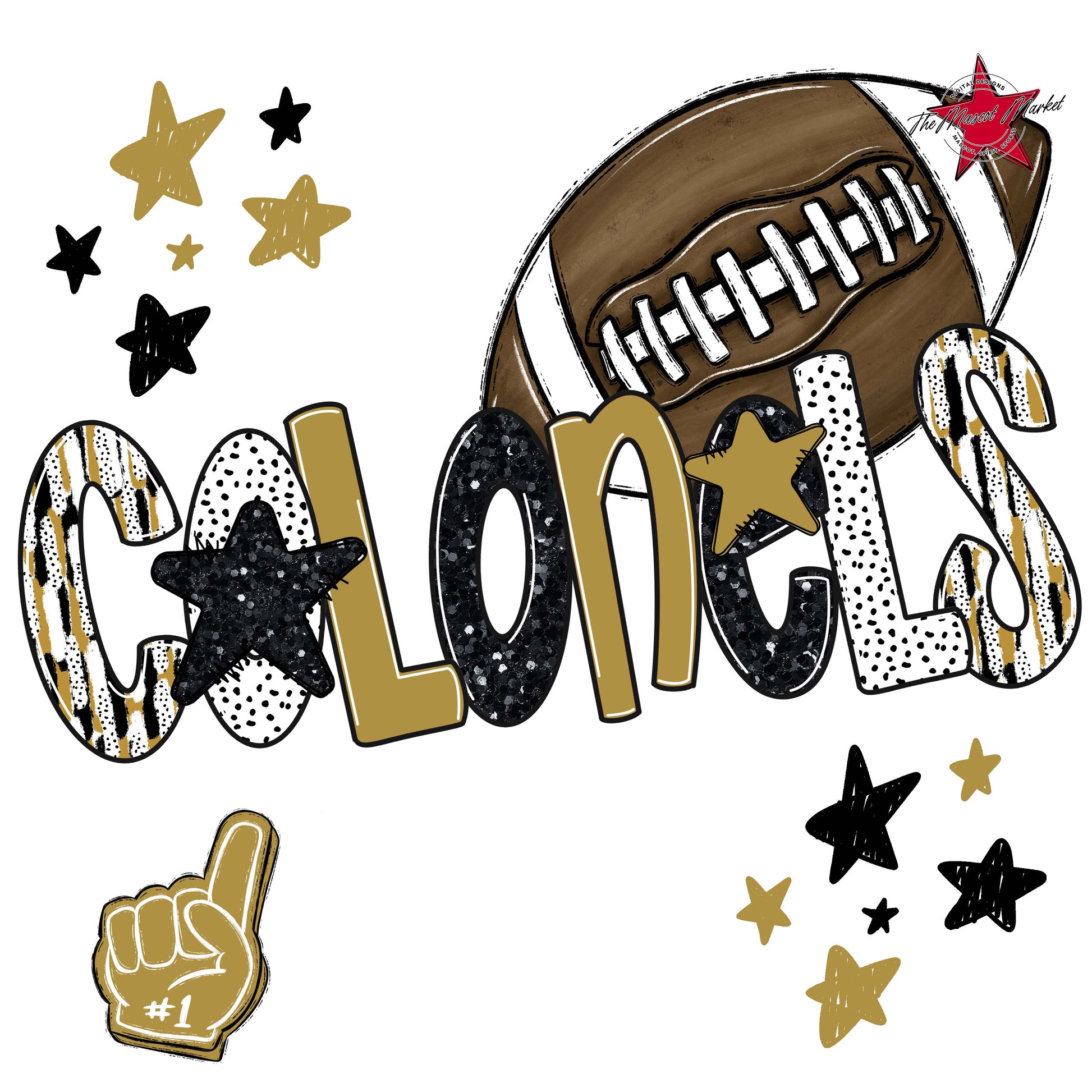 Colonels Football Scrape-Gold