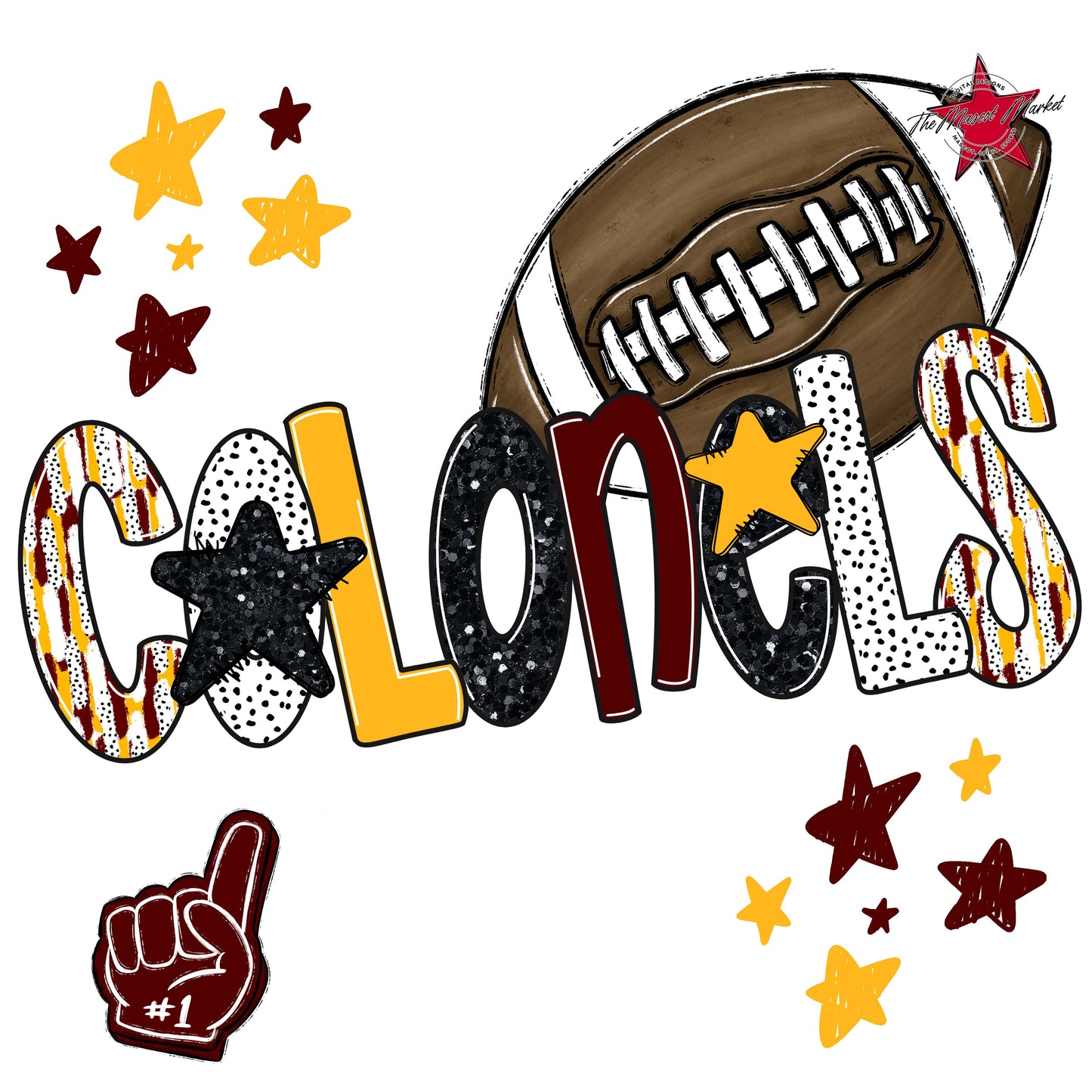 Colonels Football Scrape-Maroon & Yellow