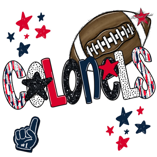 Colonels Football Scrape-Navy & Red