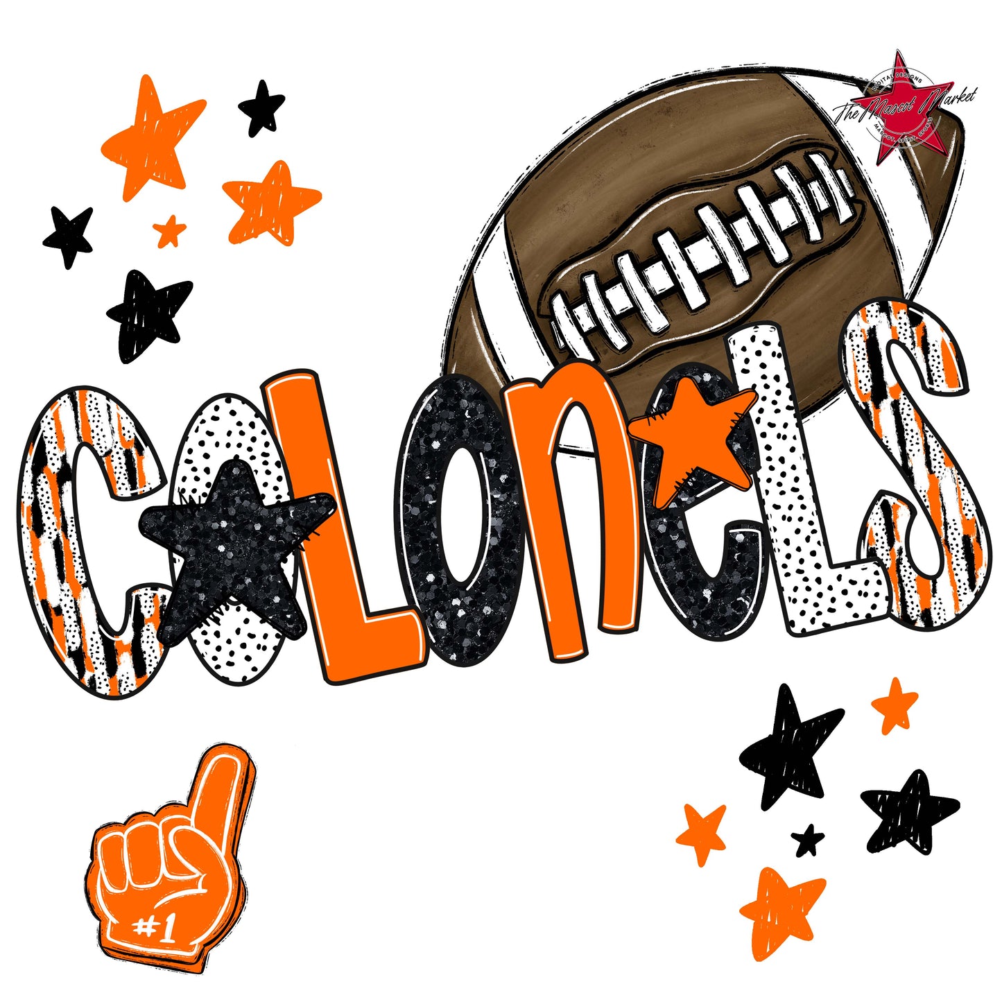 Colonels Football Scrape-Orange