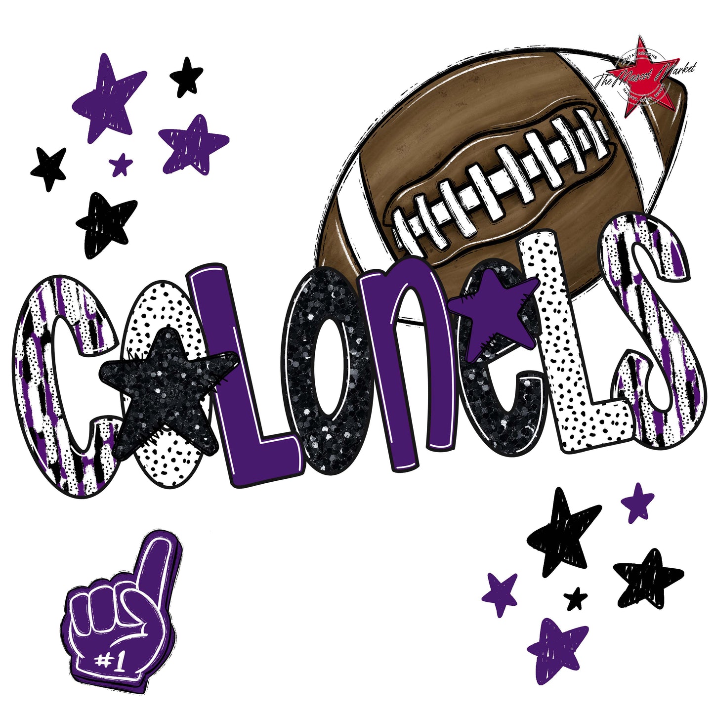Colonels Football Scrape-Purple