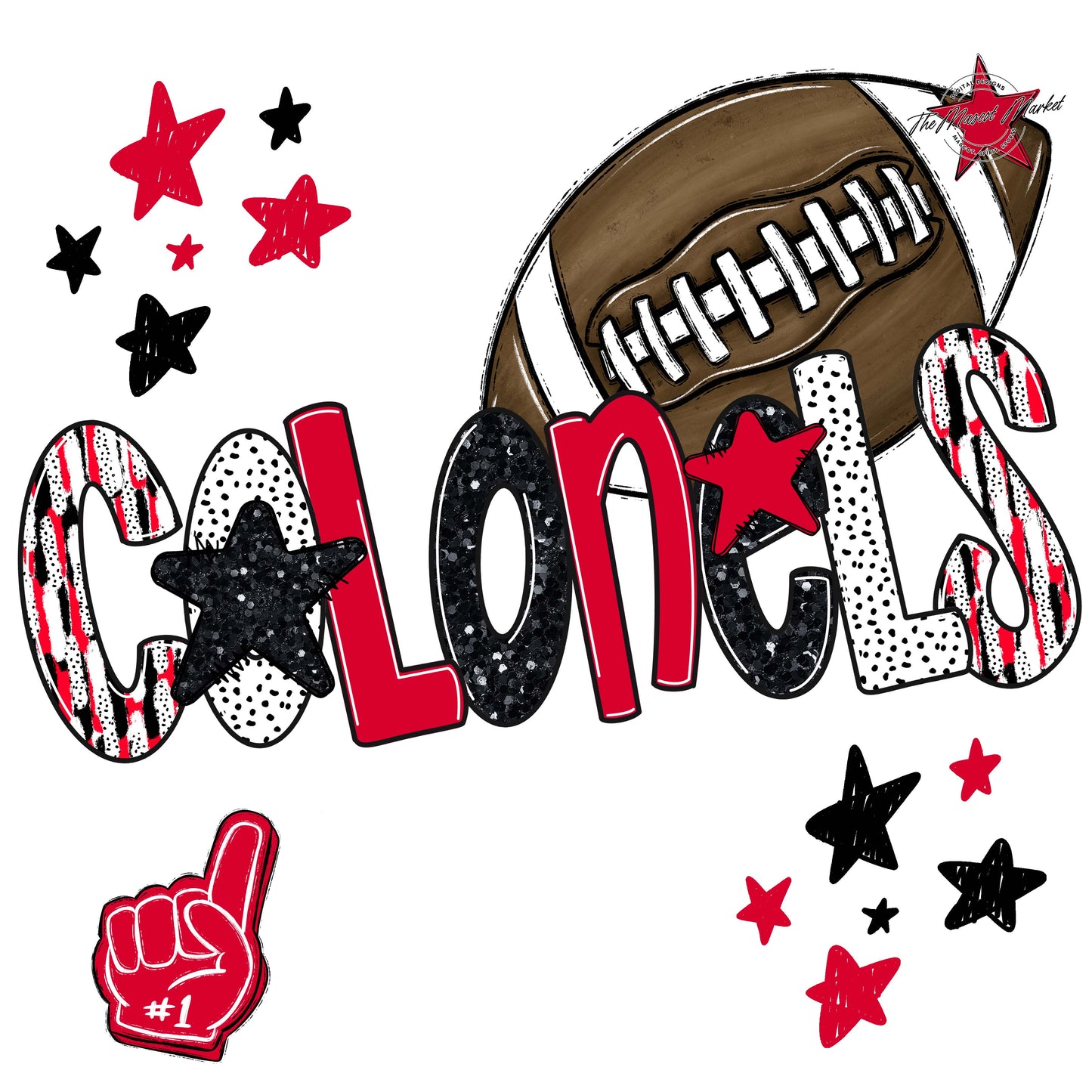 Colonels Football Scrape-Red