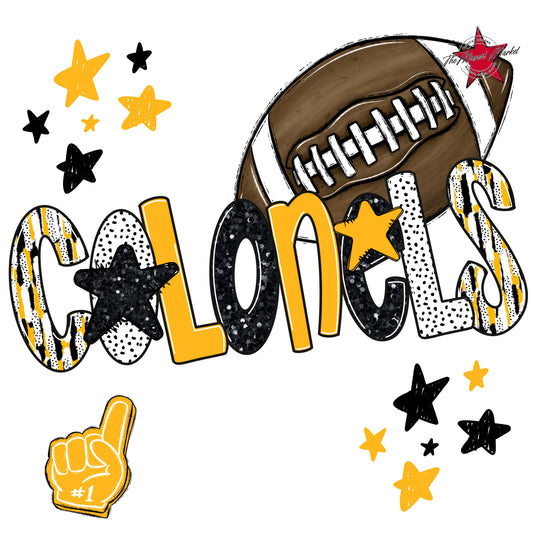 Colonels Football Scrape-Yellow