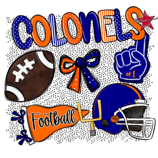 Colonels Football Spirit-Blue & Orange