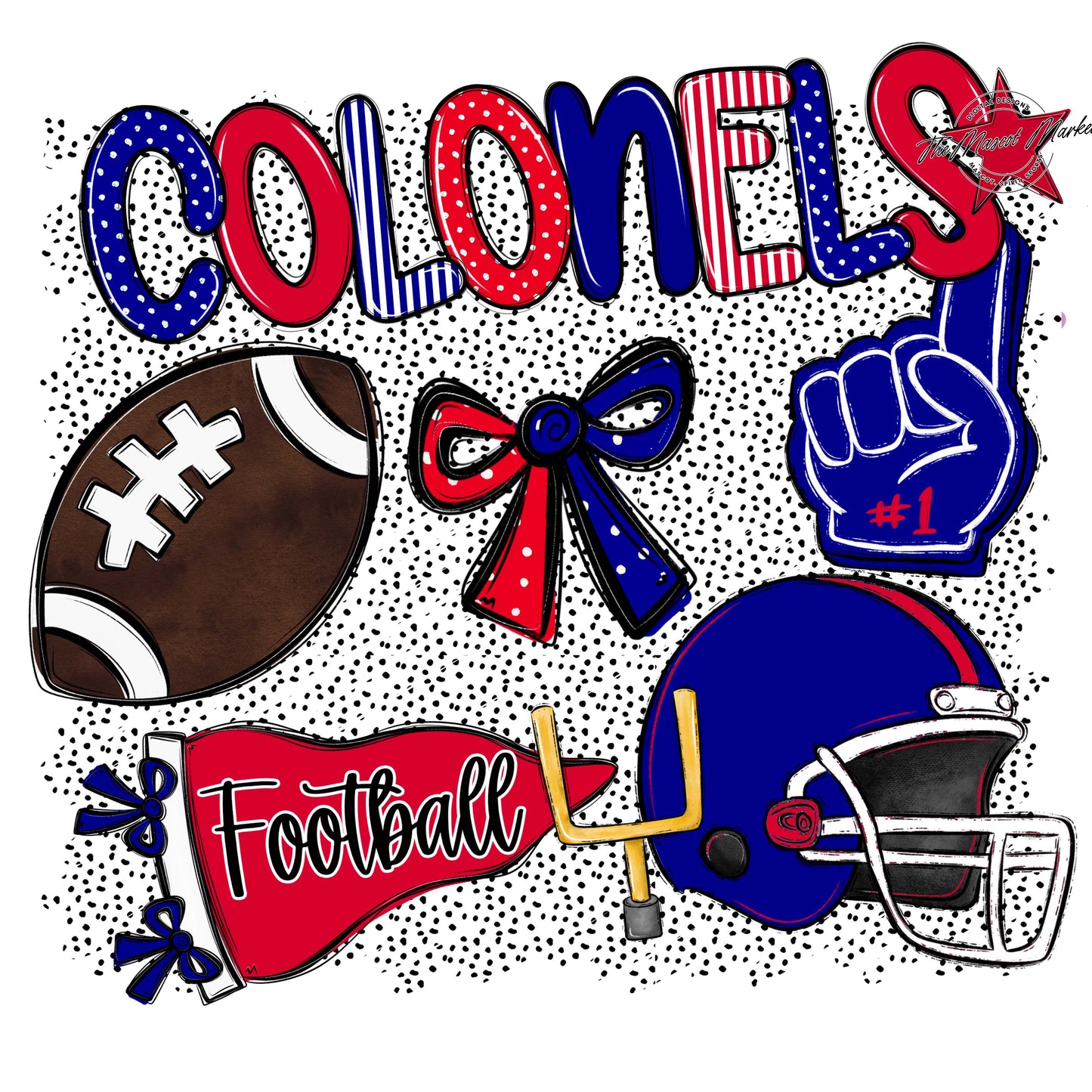 Colonels Football Spirit-Blue & Red