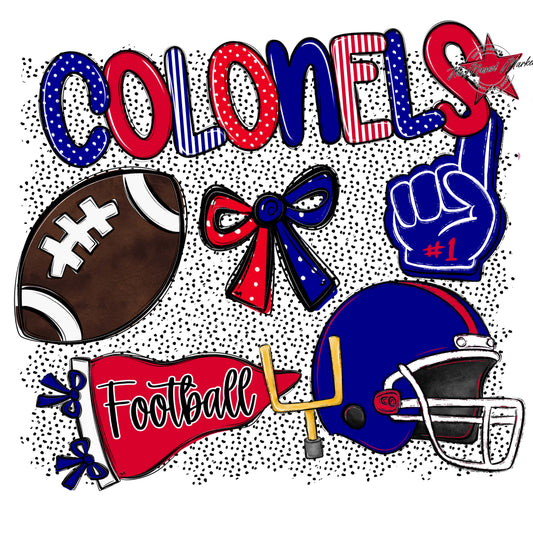 Colonels Football Spirit-Blue & Red
