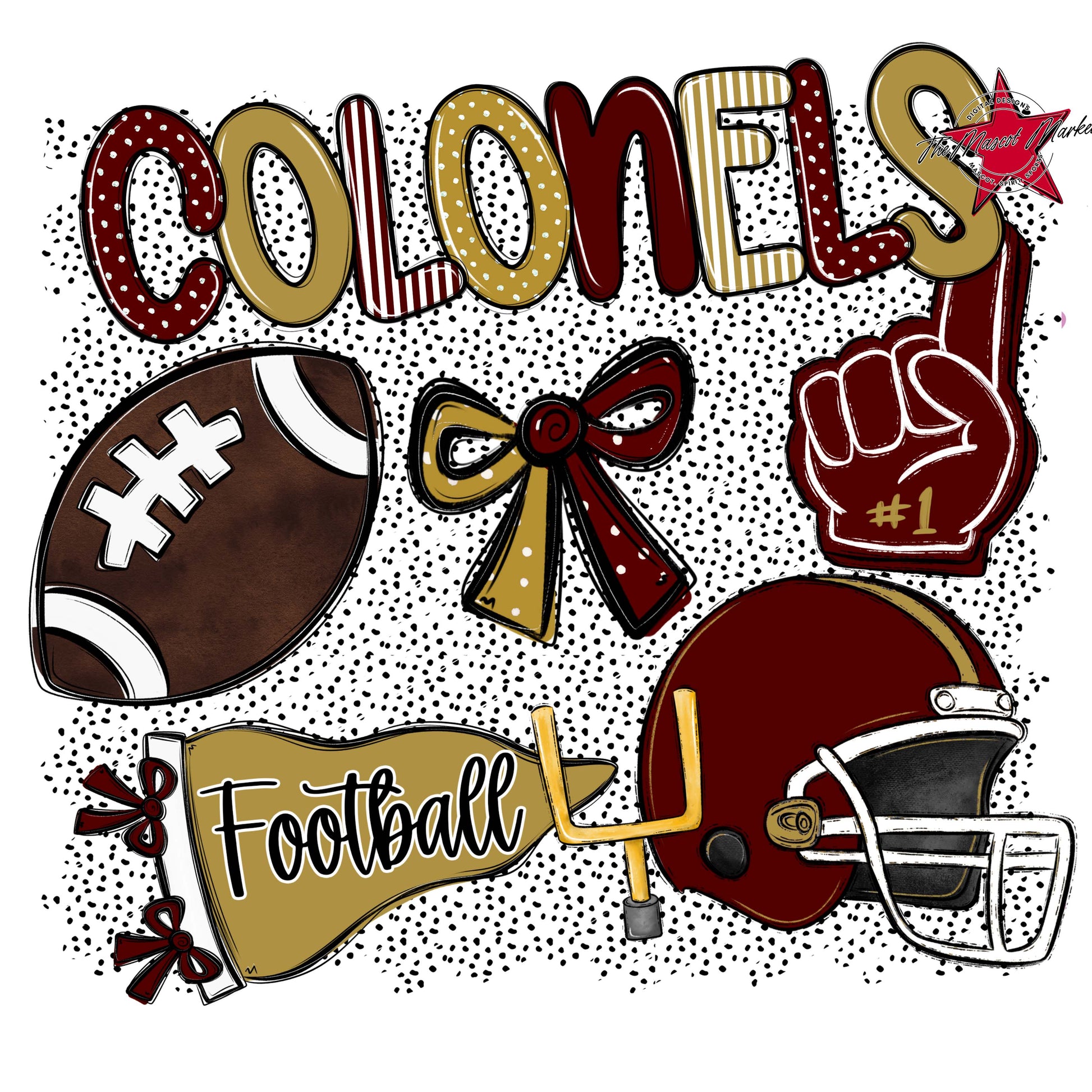 Colonels Football Spirit-Maroon & Gold