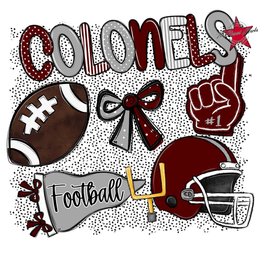 Colonels Football Spirit-Maroon & Grey