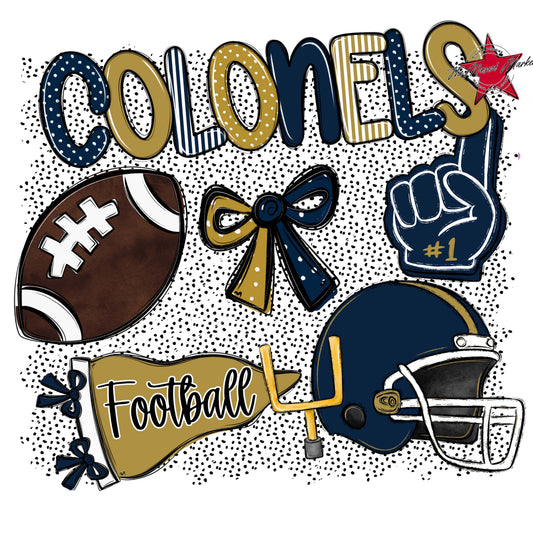 Colonels Football Spirit-Navy & Gold