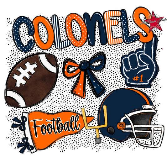 Colonels Football Spirit-Navy & Orange
