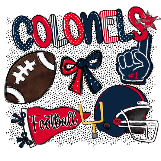 Colonels Football Spirit-Navy & Red