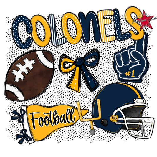 Colonels Football Spirit-Navy & Yellow