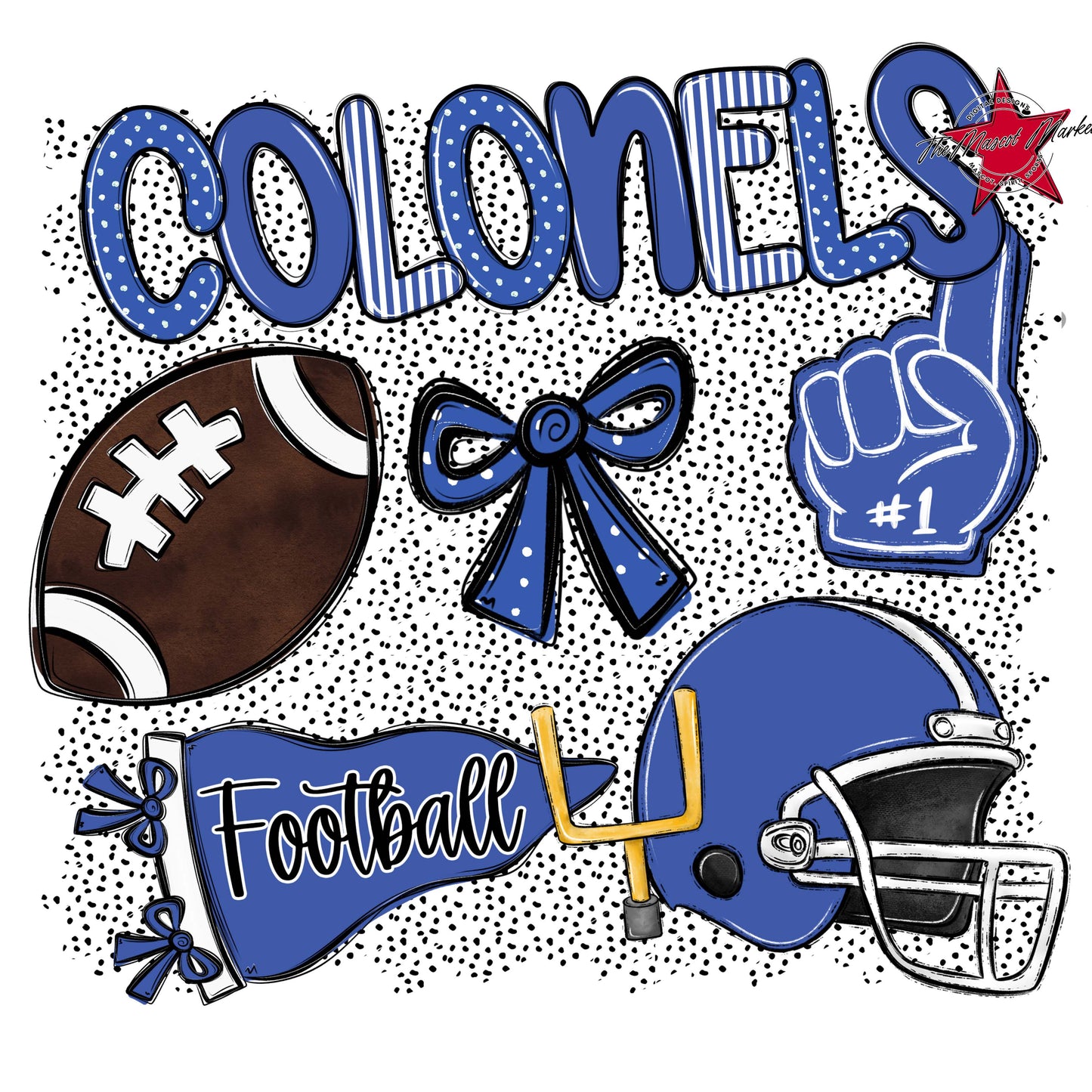 Colonels Football Spirit-Off Blue