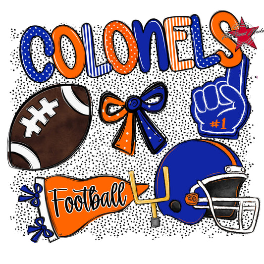 Colonels Football Spirit-Royal Blue & Orange
