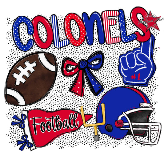 Colonels Football Spirit-Royal Blue & Red