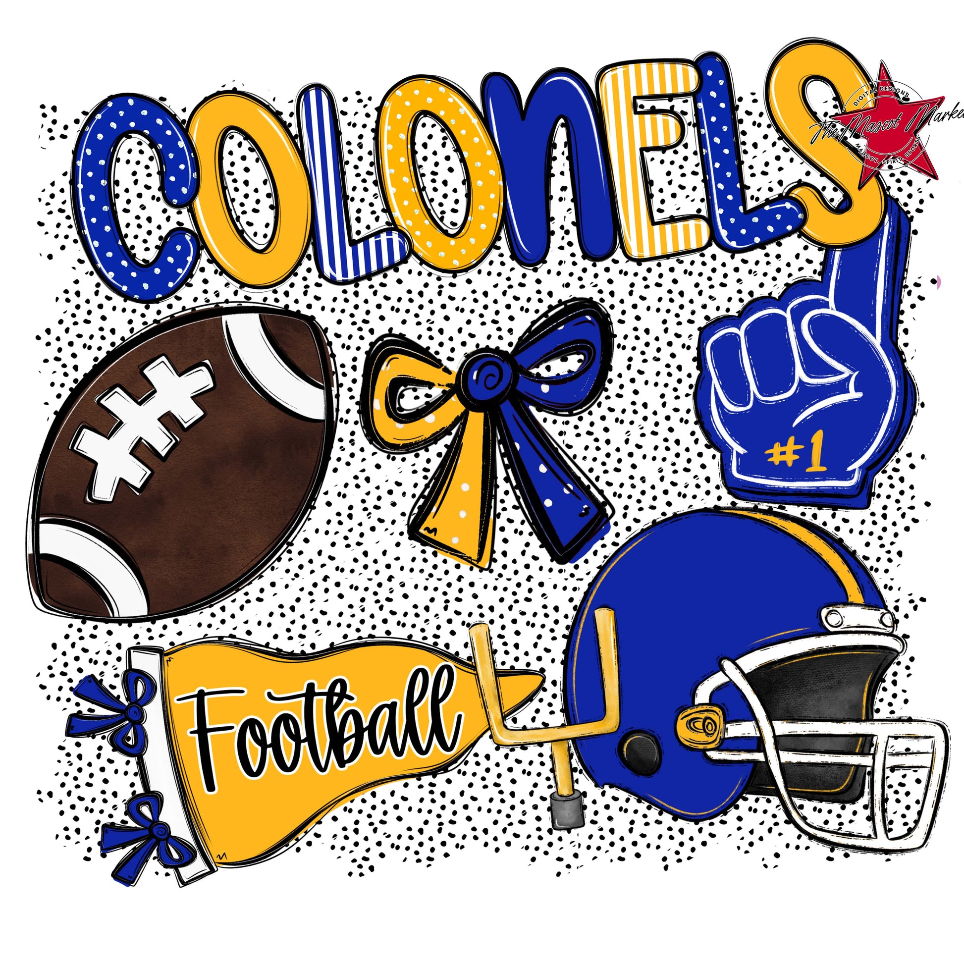 Colonels Football Spirit-Royal Blue & Yellow