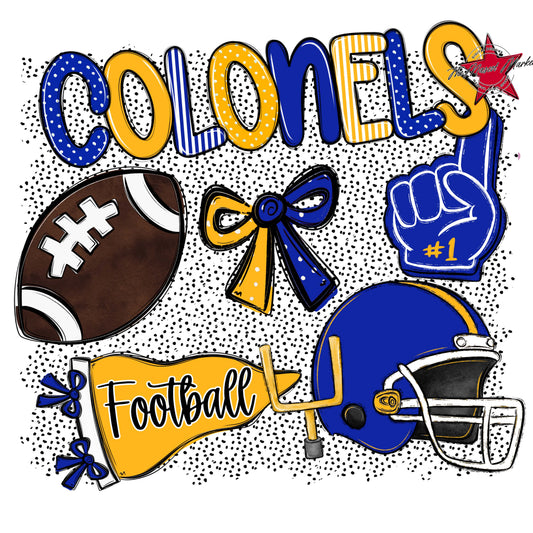 Colonels Football Spirit-Royal Blue & Yellow