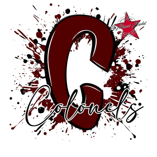 Colonels Mascot Splatter-Maroon