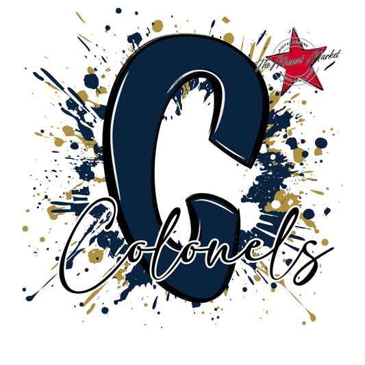 Colonels Mascot Splatter-Navy & Gold