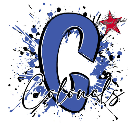Colonels Mascot Splatter-Off Blue