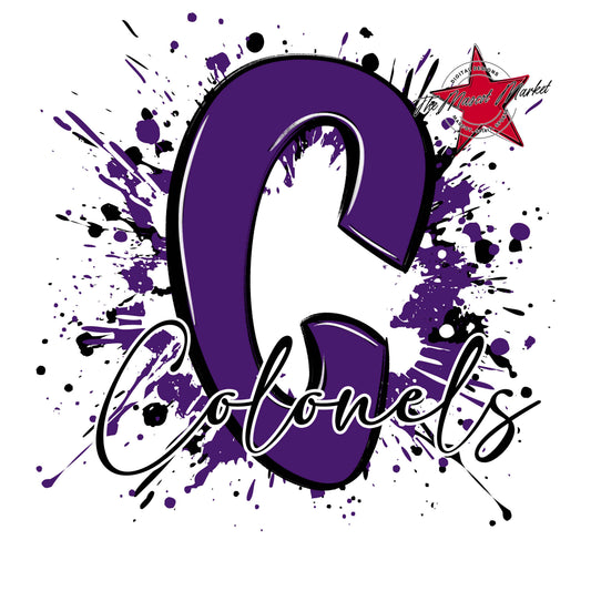 Colonels Mascot Splatter-Purple