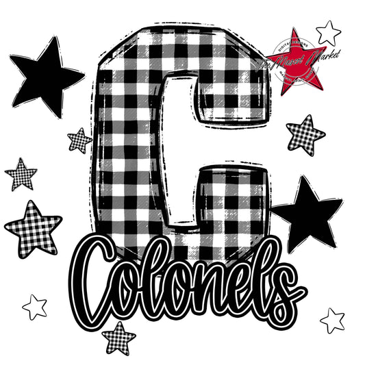 Colonels Plaid Star Design-Black