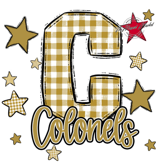 Colonels Plaid Star Design-Gold