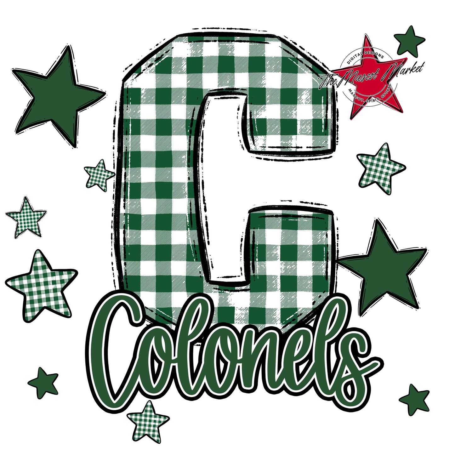 Colonels Plaid Star Design-Green