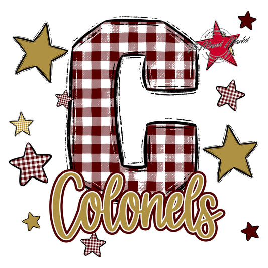 Colonels Plaid Star Design-Maroon & Gold
