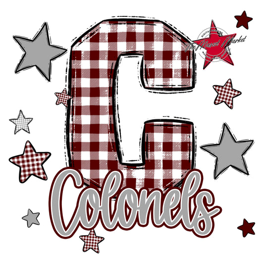 Colonels Plaid Star Design-Maroon & Grey