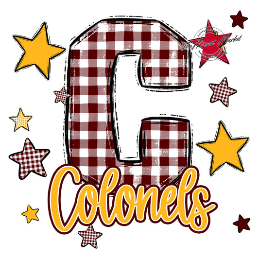 Colonels Plaid Star Design-Maroon & Yellow