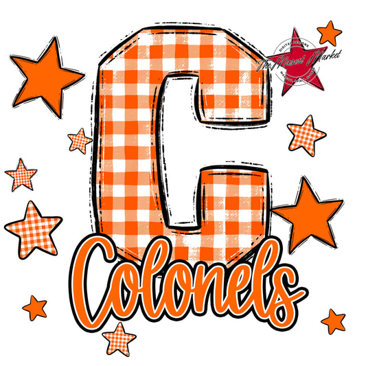 Colonels Plaid Star Design-Orange