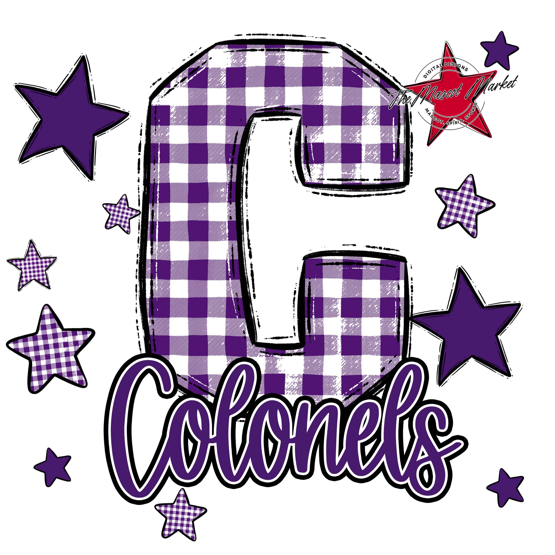 Colonels Plaid Star Design-Purple